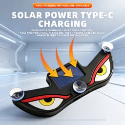 Solar Powered Car Neon Light Wireless Cool DEMON EYE Led Ambient Light Suction Cup USB Rechargeable Atmosphere Breathing Lamp 