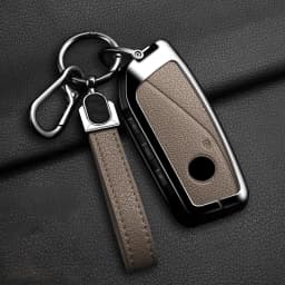 Metal Leather Car Key Case Cover For BMW 218i 220i 740i 760i 5-Series G60 X1 X2 X5 X6 X7 iX1 iX2 iX i5 i7 G05 Holder Shell