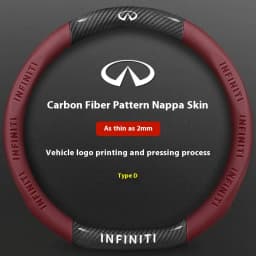 Infiniti Q50 Q60S Q70 QX30 QX50 QX55 QX56 QX60 QX70 QX8 JX35 EX25 FX35 G37 M35 ESQ Car Carbon Fiber Leather Steering Wheel Cover