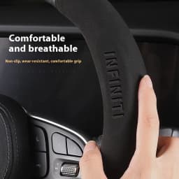 Infiniti Q50 Q60S Q70 QX30 QX50 QX55 QX56 QX60 QX70 QX8 JX35 EX25 FX35 G37 M35 ESQ Car Carbon Fiber Leather Steering Wheel Cover