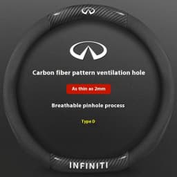 Infiniti Q50 Q60S Q70 QX30 QX50 QX55 QX56 QX60 QX70 QX8 JX35 EX25 FX35 G37 M35 ESQ Car Carbon Fiber Leather Steering Wheel Cover