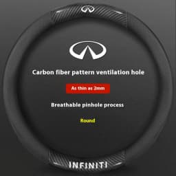 Infiniti Q50 Q60S Q70 QX30 QX50 QX55 QX56 QX60 QX70 QX8 JX35 EX25 FX35 G37 M35 ESQ Car Carbon Fiber Leather Steering Wheel Cover