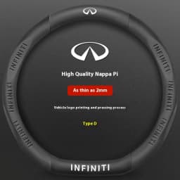 Infiniti Q50 Q60S Q70 QX30 QX50 QX55 QX56 QX60 QX70 QX8 JX35 EX25 FX35 G37 M35 ESQ Car Carbon Fiber Leather Steering Wheel Cover