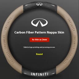 Infiniti Q50 Q60S Q70 QX30 QX50 QX55 QX56 QX60 QX70 QX8 JX35 EX25 FX35 G37 M35 ESQ Car Carbon Fiber Leather Steering Wheel Cover