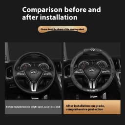 Infiniti Q50 Q60S Q70 QX30 QX50 QX55 QX56 QX60 QX70 QX8 JX35 EX25 FX35 G37 M35 ESQ Car Carbon Fiber Leather Steering Wheel Cover