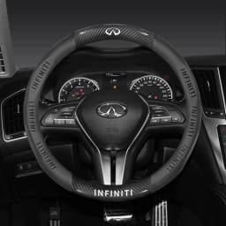 Infiniti Q50 Q60S Q70 QX30 QX50 QX55 QX56 QX60 QX70 QX8 JX35 EX25 FX35 G37 M35 ESQ Car Carbon Fiber Leather Steering Wheel Cover