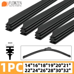 1pc Rubber Strip Universal 6mm Car Windshield Wiper Rubber Strip 14 "16" 18 "19" 20 "22" 24 "26" 28 "30" 32 "Natural Rubber