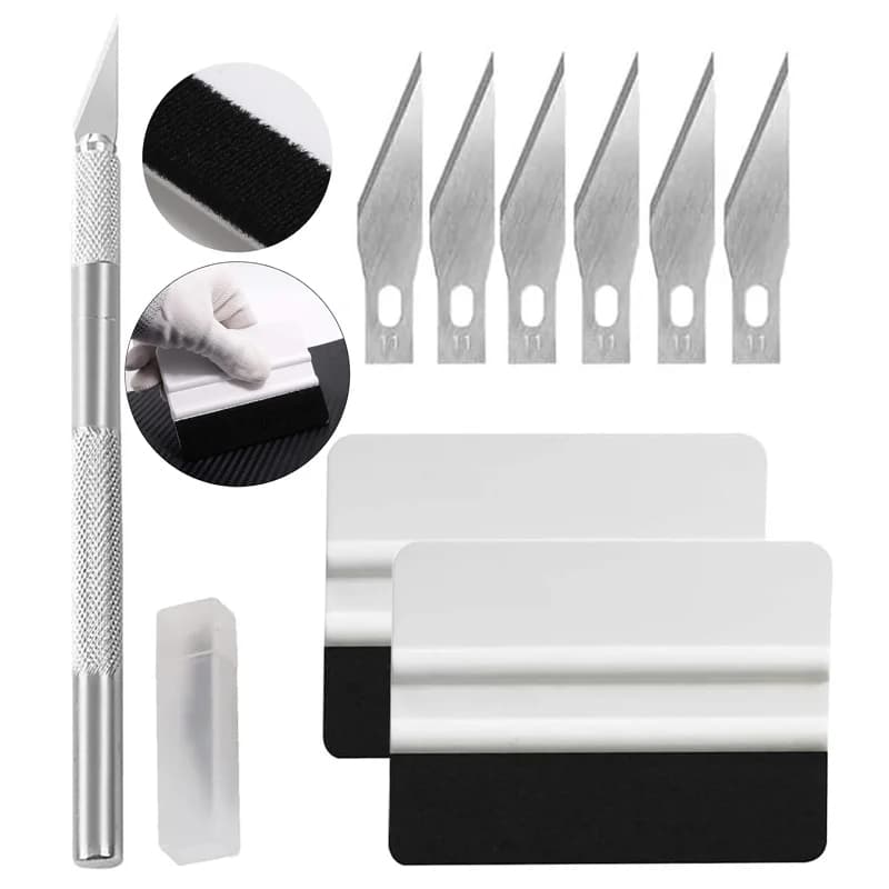 8Pcs Complete Car Window Tinting Tool Set Vinyl Scraper Cutter Squeegee for Auto Film Decals Wallpaper Installation Tools