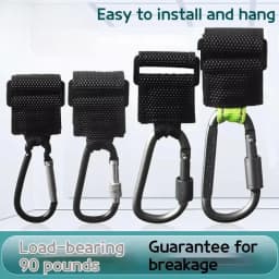 2PCS Heavy Duty Aluminium Alloy Hooks Multi-functional Solid Thick for Motorcycle E-Bike Scooter Camping Hiking Outdoor Use