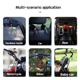 2PCS Heavy Duty Aluminium Alloy Hooks Multi-functional Solid Thick for Motorcycle E-Bike Scooter Camping Hiking Outdoor Use