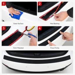Universal Rear Bumper Guard PVC Rubber Protector Strip Car Trunk Door Sill Plate Protector Anti-Scratch Bumper Trim Cover