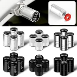4Pcs Metal Alloy Car Wheel Tire Air Valve Caps Cover For Audi A3 A4 b6 b8 b7 A6 A8 S Line S3 S4 S6 Q3 Q5 Q7 Q8 Auto Accessories