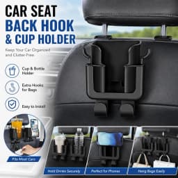 1/2PCS Car Seat Back Storager Hook With Cup Holder Phone Holder Car Headrest Organizer for Drinks, Bags Saving Space