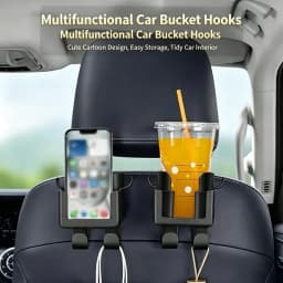 1/2PCS Car Seat Back Storager Hook With Cup Holder Phone Holder Car Headrest Organizer for Drinks, Bags Saving Space