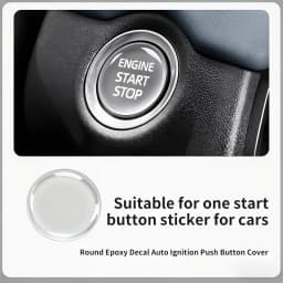 Crystal Transparent Protective Sticker for Car Ignition Switch Button, Suitable for Start/Stop Button Protection Sticker