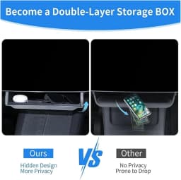 Center Console Screen Under Storage Box For Tesla Model Y 2023 2024 2025 2026 Center Console Hidden Storage Organizer Tray