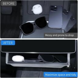 Center Console Screen Under Storage Box For Tesla Model Y 2023 2024 2025 2026 Center Console Hidden Storage Organizer Tray