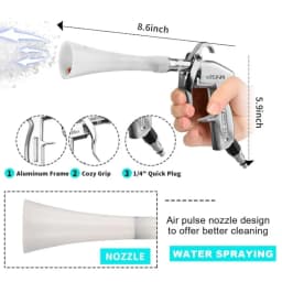 Tornado Dry Cleaning Gun with Brass Adjustable Air Flow Nozzle,Air Blower Gun Quickly Blasts Dirt and Dust