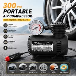 Mini 300PSI 12V DC Car Tire Inflator Air Compressor Cigarette Lighter Fast Inflation Vehicle Accessory