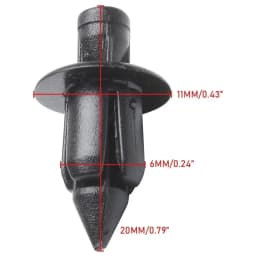 10/20/30PCS 6mm Black Motorcycle Fairing Rivet Clip Fastener For Honda Suzuki Kawasaki Body Panel Trim Parts
