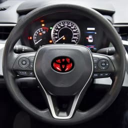 New For Toyota Corolla Rav4 CHR Auris Camry Prius Yaris RedCarbon Fiber Car Steering Wheel Emblem Badge Sticker Glue Trim Decals