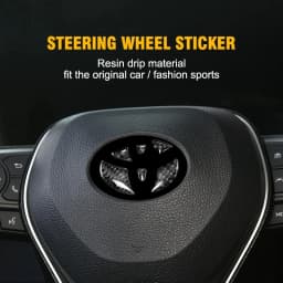 New For Toyota Corolla Rav4 CHR Auris Camry Prius Yaris RedCarbon Fiber Car Steering Wheel Emblem Badge Sticker Glue Trim Decals