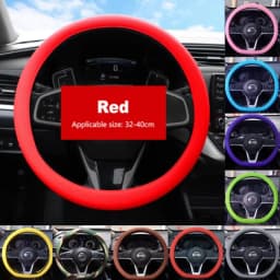 Non-Slip Silicone Steering Wheel Cover Summer Breathable Elastic Universal Fit 38cm Car Steering Wheel Protector Accessory