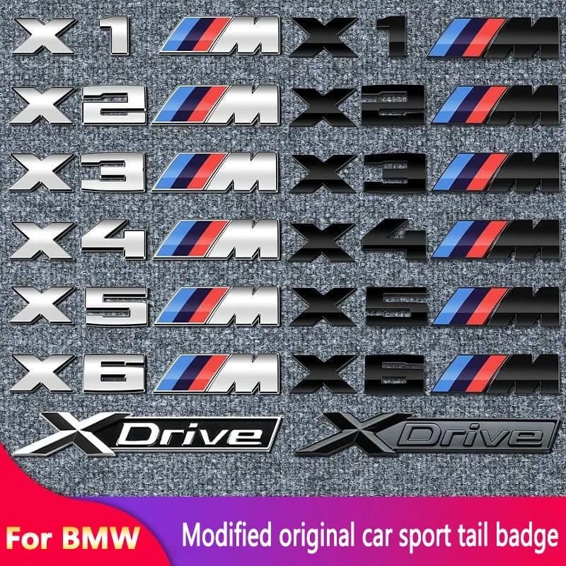 3D ABS Car Rear Trunk Logo X1 X3 X4 X5 X6 X7 M Emblem Badge for BMW M E84 F48 F49 F10 F30 E46 E60 F39 F97 F15 F16 E39 E46 E70