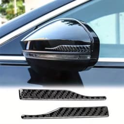 2pc Universal Auto Side Mirror Protector Sticker Carbon Fiber Anti-Collision Anti-Scratch Trim Strip Car Rearview Mirror Decor