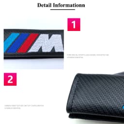 2pcs Carbon Leather Seat Belt Covers Car Accessories For BMW M E39 E46 E90 E60 F10 F20 F30 F34 F01 G20 G30 X1 X3 X5 X6 M3 M4 M5