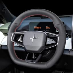 Hand-stitched Black Leather Interior for Volvo Polestar4 2023-2026 Car Steering Wheel Cover Car Decoration Accessories