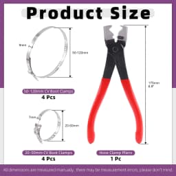 Hose clamp pliers universal CV boot clamp set, rust-resistant and durable, not easy to deform or break, tight and secure installation, compatible with various car models, a must-have hardware accessory for car repair.