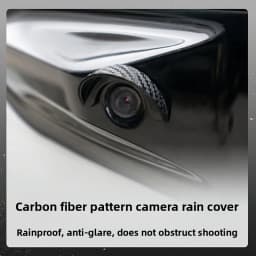 Car Reversing Camera Rain Cover Car Rear Camera Rain Cover Carbon Fiber Pattern Car Rear View Camera Protection Trim Dust Shield