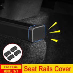ISGTDRM 4pcs Seat Rail Cover Protector For Tesla Model 3 Y Juniper Accessories 2026 -2021 Rear End Pieces Backseat Slide