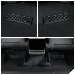 2Pcs Under Seat Air Vent Cover for Tesla Model Y 2025 2026 Juniper Rear AC Outlet Protector with ABS Plastic Anti-Dust Debris
