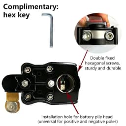 C 1Set ﻿Power-Off Switch Equipped With Voltage Digital Display Car Battery Disconnect Switch Can Rotate Disconnect Switch