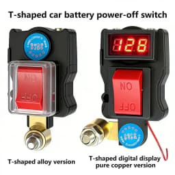 C 1Set ﻿Power-Off Switch Equipped With Voltage Digital Display Car Battery Disconnect Switch Can Rotate Disconnect Switch
