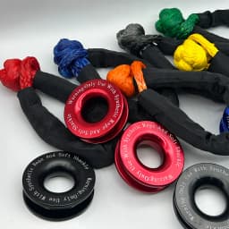 55000lbs Winch Rope Synthetic Soft Shackle+Recovery Ring Set Rugged Shackles With Protective Sleeve for Truck Vehicle Recovery