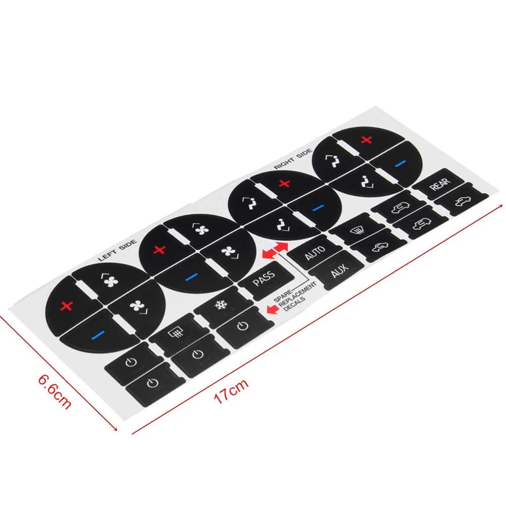 Dash AC Radio Button Repair Stickers Fit 07-14 GMC Avalanche Tahoe Sierra Climate Control Decal Replacement