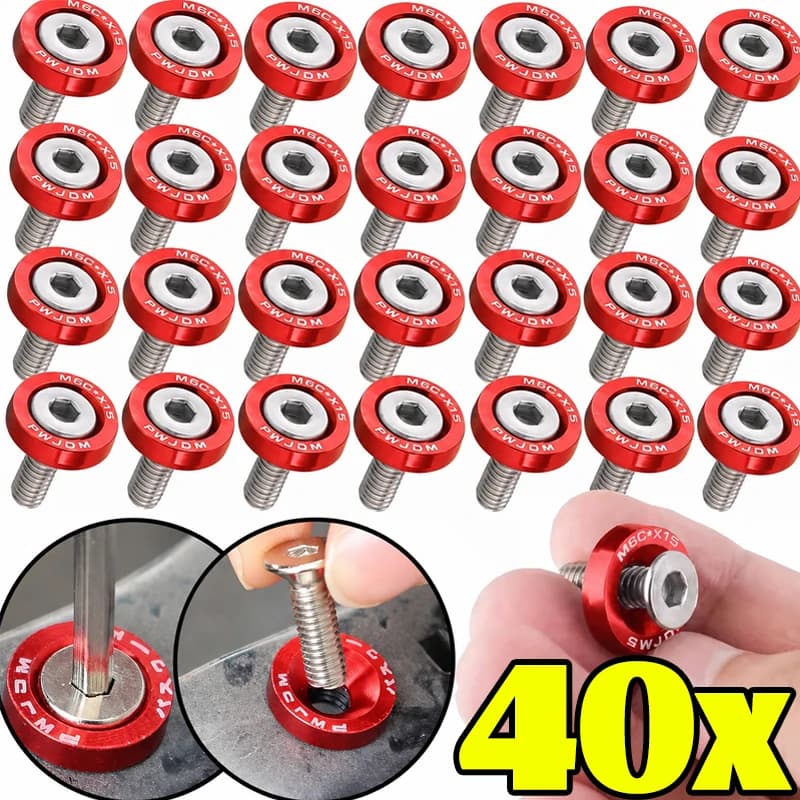 JDM Fender Washers M6 Bolt Set Car Modification Gasket Screw Fender Bumper Engine Aluminum Concave Screws Hex Fastener for Honda