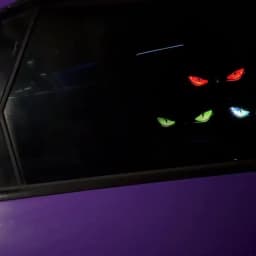 Solar Power Car Decorative Lamps Demon Eyes Light Cool Flashing Warning Light Dynamic Safety Vehicle Signal Lights for Halloween