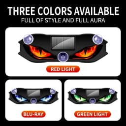 Solar Power Car Decorative Lamps Demon Eyes Light Cool Flashing Warning Light Dynamic Safety Vehicle Signal Lights for Halloween