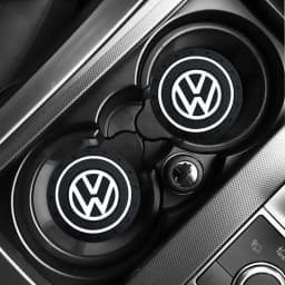 1/2pcs Car Cup Mat Anti-slip Bottle Holder Coasters Emblem For VW CC Polo Golf 4 MK7 MK5 MK4 MK6 Passat Touran Scirocco Tiguan