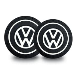 1/2pcs Car Cup Mat Anti-slip Bottle Holder Coasters Emblem For VW CC Polo Golf 4 MK7 MK5 MK4 MK6 Passat Touran Scirocco Tiguan