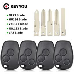 KEYYOU 3 Buttons Replacement Car Key Shell for Renault Logan Sandero Clio Fluence Vivaro Master Traffic Key Case Without Blade.
