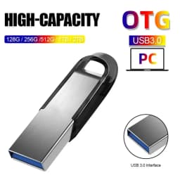 Original 2TB USB 3.2 Metal Flash Drives Super High Speed Pendrive 1TB 512GB Pen Drives Portable USB Stick For Car Phone Computer