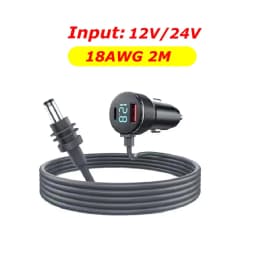 For Starlink Mini Car Charger 12V-24V to 30V 2A Step Up Converter With Digital Voltage QC3.0+PD Power Adapter Auto Accessories