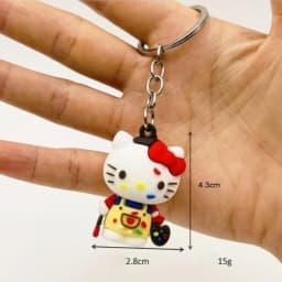 Creative Multi-style 3D Hello Kitty Soft Rubber Figure Car Keychain, Cute Girly Bag Charm Small Holiday Gift for Best Friends