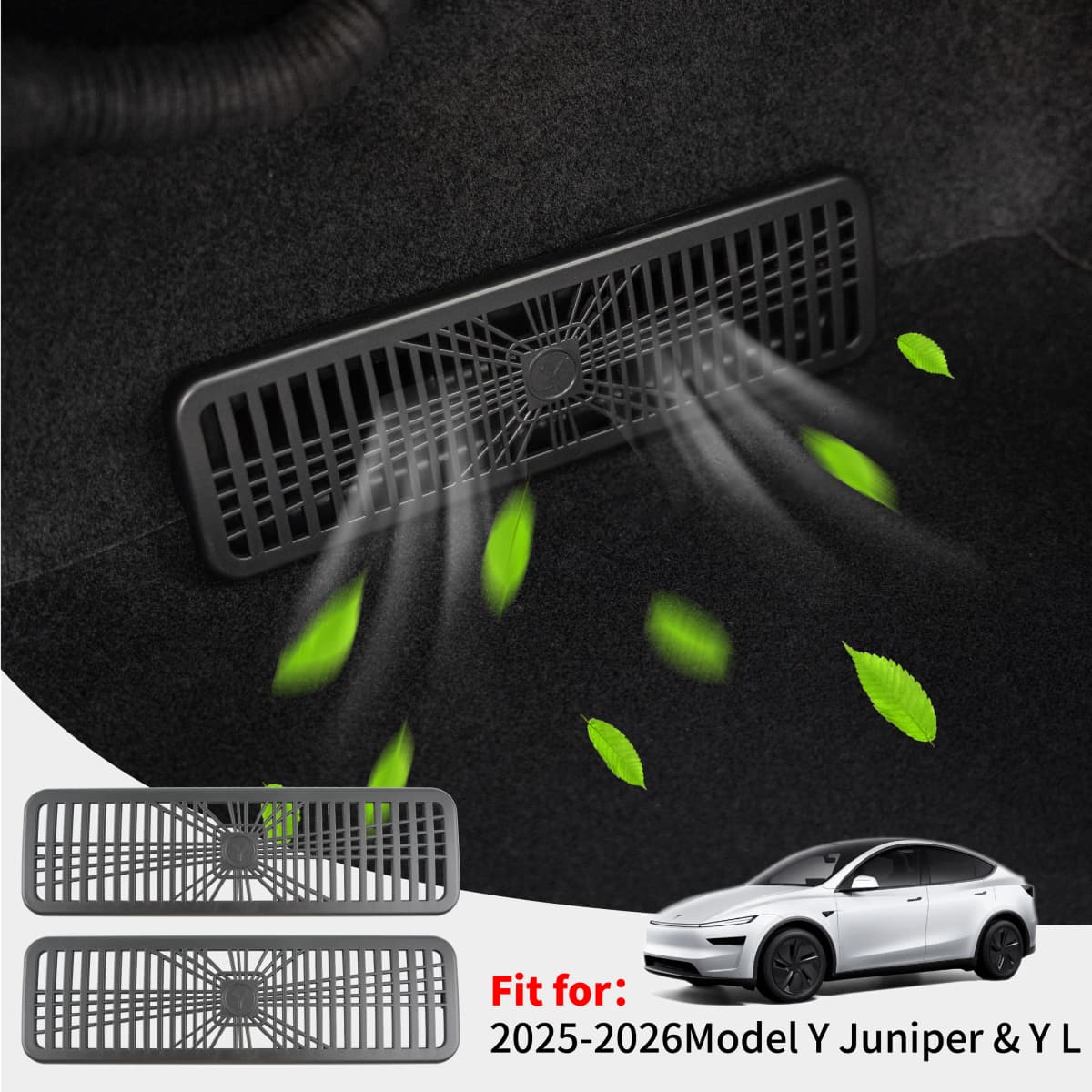 Car Under Seat Vent Cover Protector for Tesla Model YJuniper & YL 2025 2026, Rear Air Conditioner Outlet Grill Cover Accessories