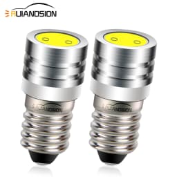 RUIANDSION 2PCS E10 LED Bulb COB 2W DC 3V 6V 12V Instrument Indicator Bulb for Old Fashioned Flashlight Bulbs